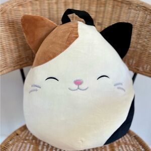 Squishmallows Cam the Cat 14” backpack plush with adjustable straps & zipper